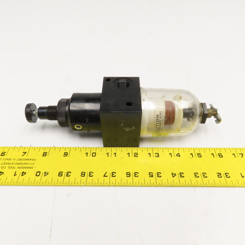 3/8" NPT Polycarbonate Compressed Air Filter Regulator 150 PSI