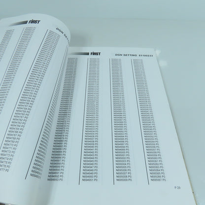 First 800 Vertical Machining Center Parameter List
