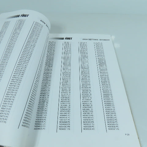 First 800 Vertical Machining Center Parameter List