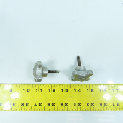 1/4"-20 Threaded Male Aluminum Handwheel Knob 1" Thread Length Lot Of 2