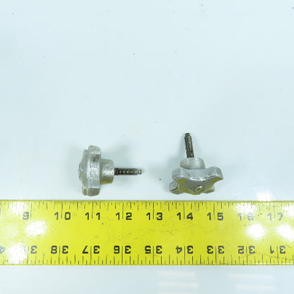 1/4"-20 Threaded Male Aluminum Handwheel Knob 1" Thread Length Lot Of 2