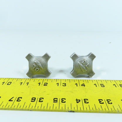 1/4"-20 Threaded Male Aluminum Handwheel Knob 1" Thread Length Lot Of 2