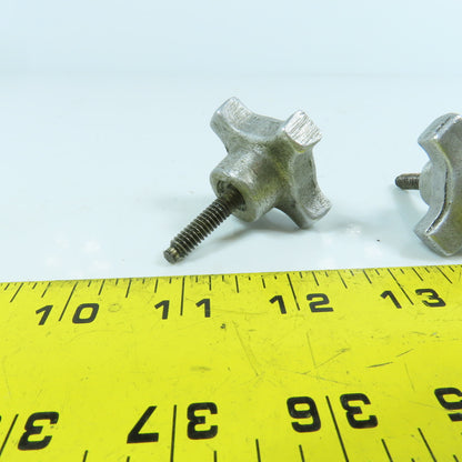 1/4"-20 Threaded Male Aluminum Handwheel Knob 1" Thread Length Lot Of 2