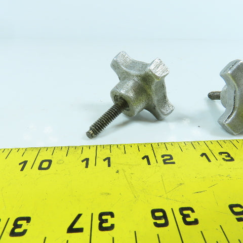 1/4"-20 Threaded Male Aluminum Handwheel Knob 1" Thread Length Lot Of 2