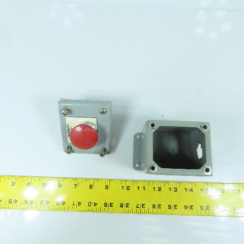 Allen Bradley 800T-D 600V Mushroom Head Emergency Stop Button W/ Enclosure