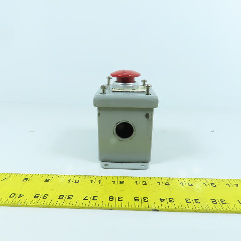 Allen Bradley 800T-D 600V Mushroom Head Emergency Stop Button W/ Enclosure