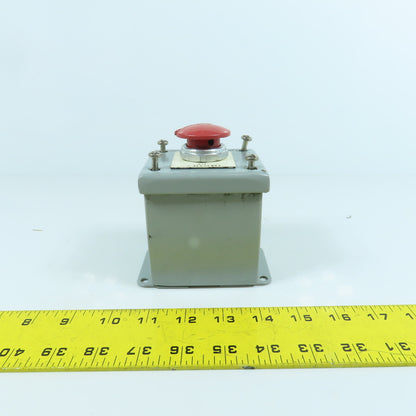 Allen Bradley 800T-D 600V Mushroom Head Emergency Stop Button W/ Enclosure