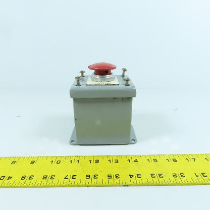 Allen Bradley 800T-D 600V Mushroom Head Emergency Stop Button W/ Enclosure