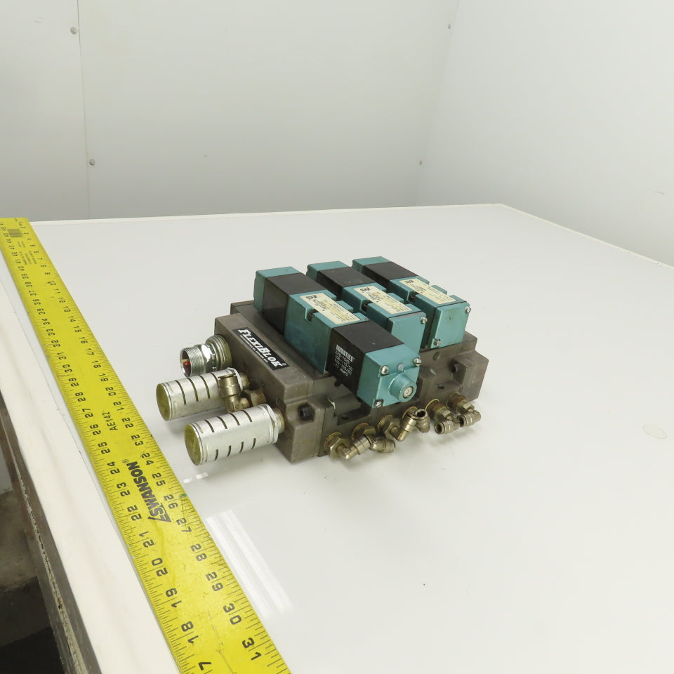 Numatics 153SS515K 153SA415K 3 & 2 Pos Pneumatic Double Solenoid Valve Bank 120V