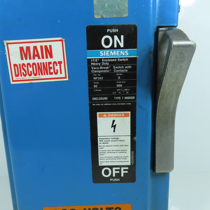 Siemens NF352 I-T-E 60A Heavy Duty Non-Fusible Disconnect Switch 600V AC Type 1