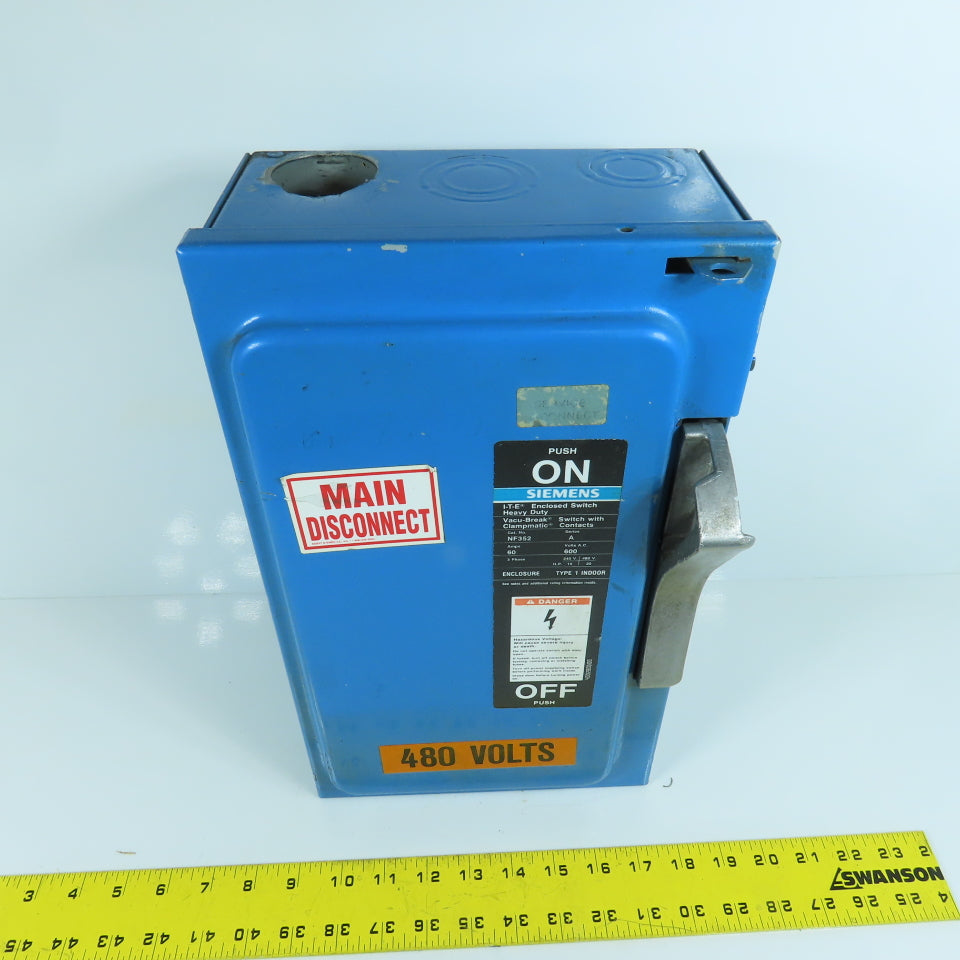 Siemens NF352 I-T-E 60A Heavy Duty Non-Fusible Disconnect Switch 600V AC Type 1