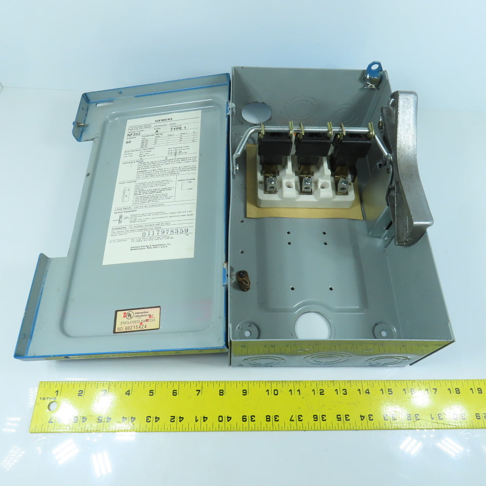 Siemens NF352 I-T-E 60A Heavy Duty Non-Fusible Disconnect Switch 600V AC Type 1