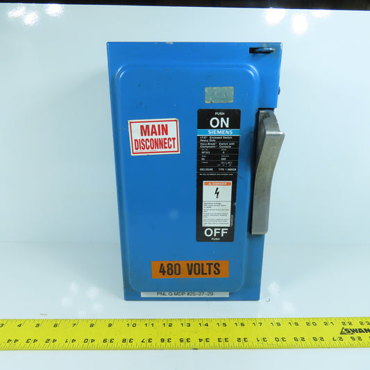 Siemens NF352 I-T-E 60A Heavy Duty Non-Fusible Disconnect Switch 600V AC Type 1