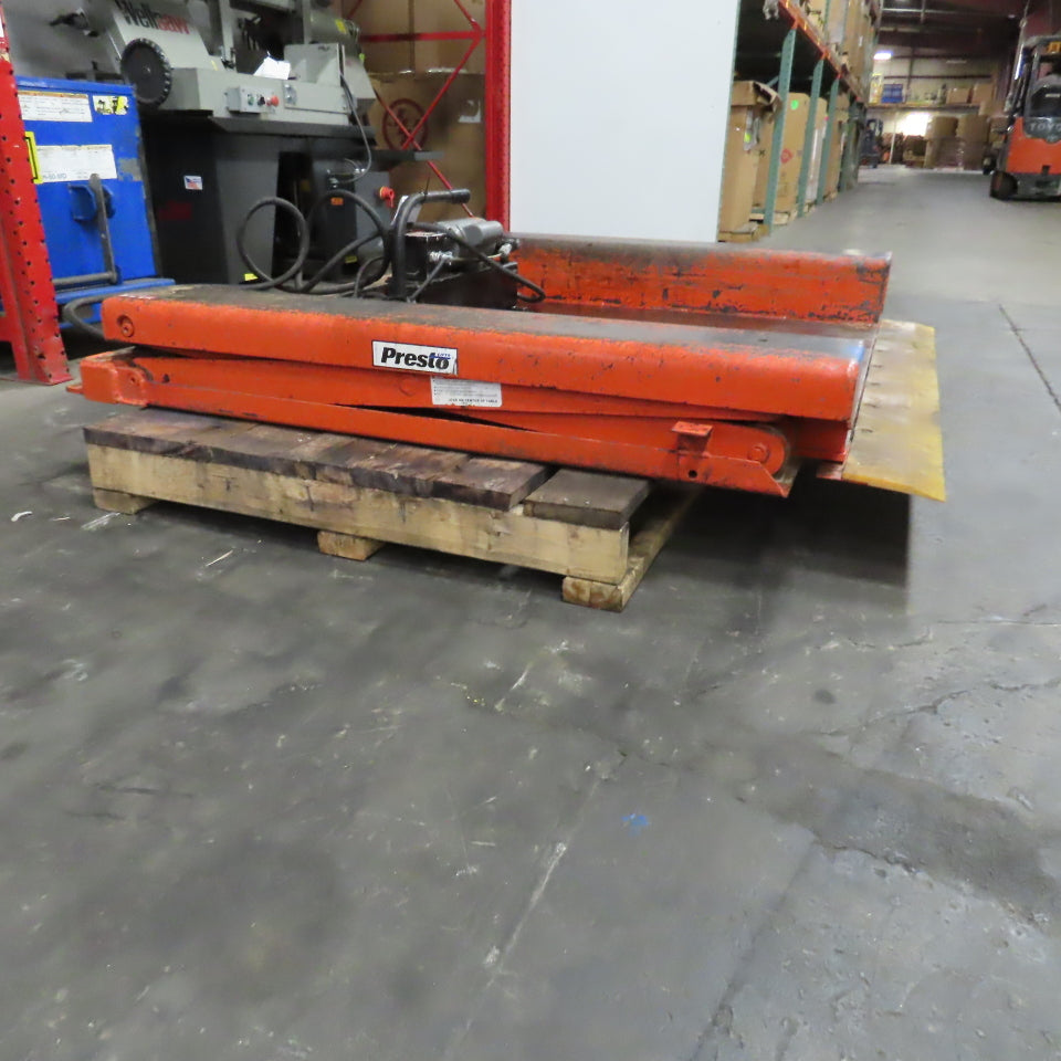 Presto XZ50-40 48" x 50" 4000LB Floor Height Scissor Lift Table 115V 1PH 3-33" H
