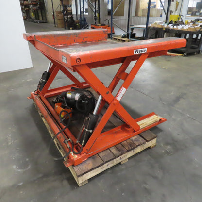 Presto XZ50-40 48" x 50" 4000LB Floor Height Scissor Lift Table 115V 1PH 3-33" H