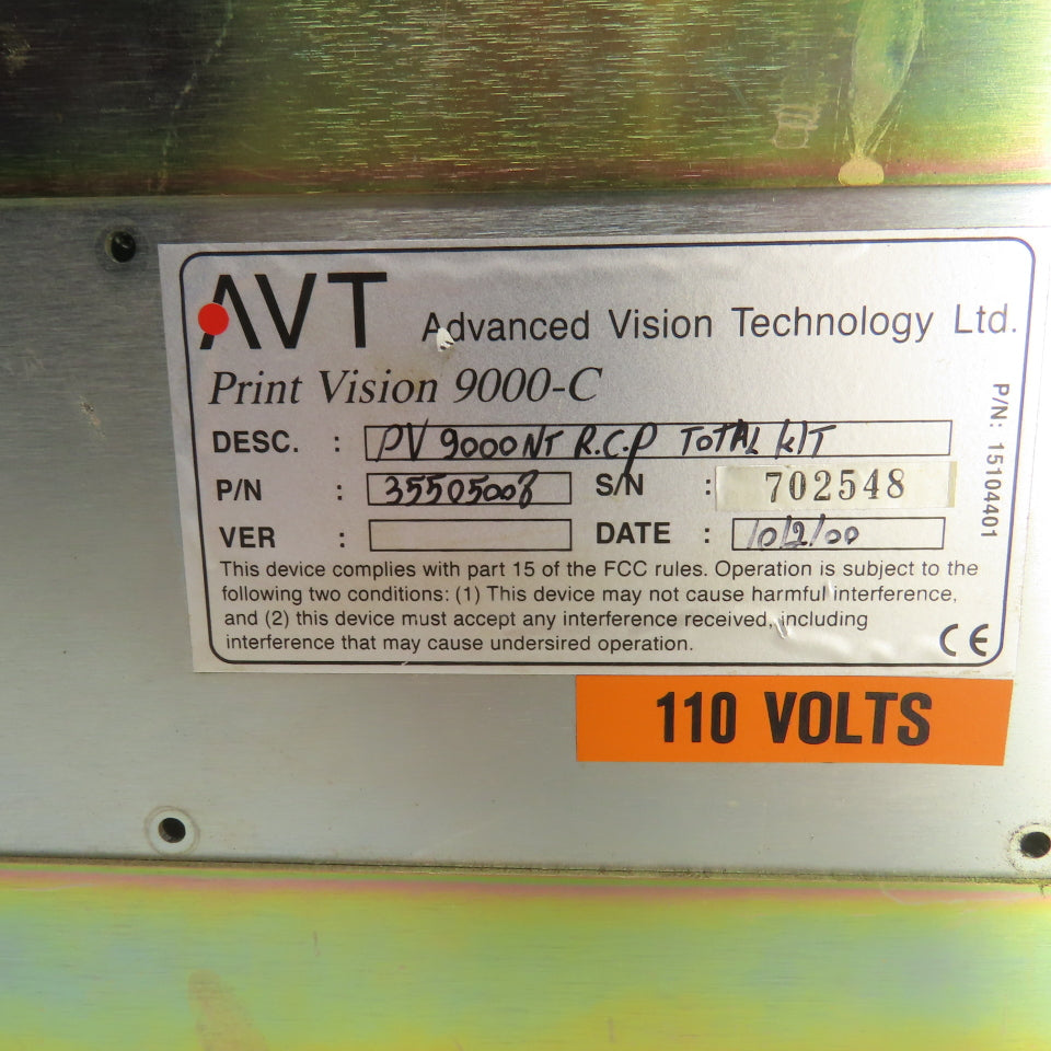 Advanced Vision Technology AVT Print Vision 9000-C Printing Controller 115V