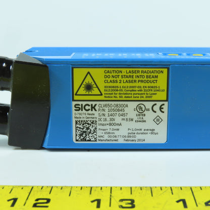 Sick 1050845 CLV650-08300A Fixed Mount Barcode Scanner Optical Focus