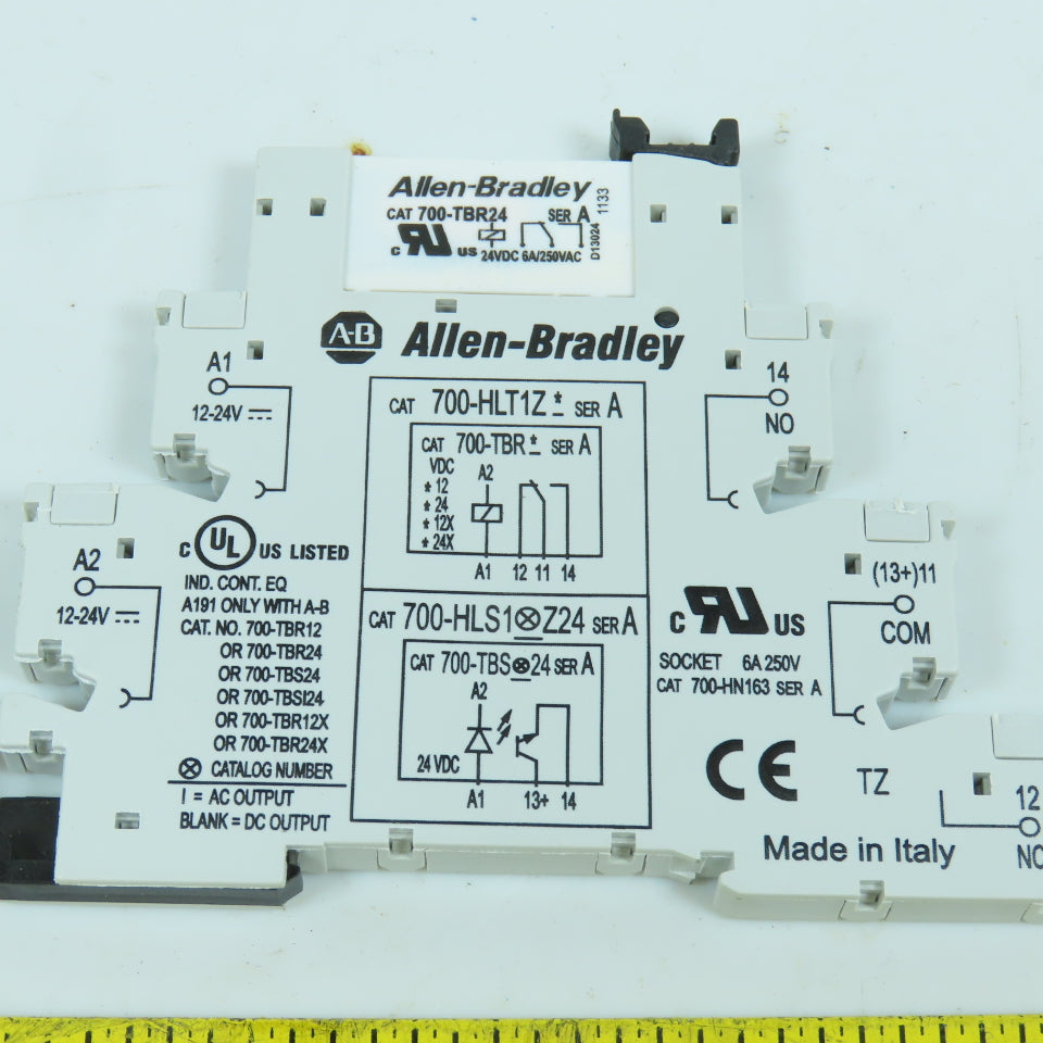 Allen Bradley 700-HLT1Z Terminal Block Relay W/ 700-TBR24 Lot Of 2
