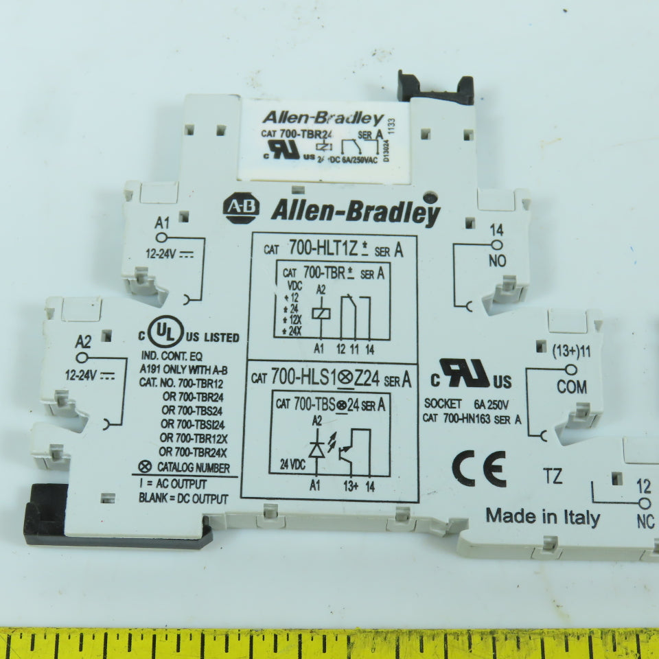 Allen Bradley 700-HLT1Z Terminal Block Relay W/ 700-TBR24 Lot Of 2