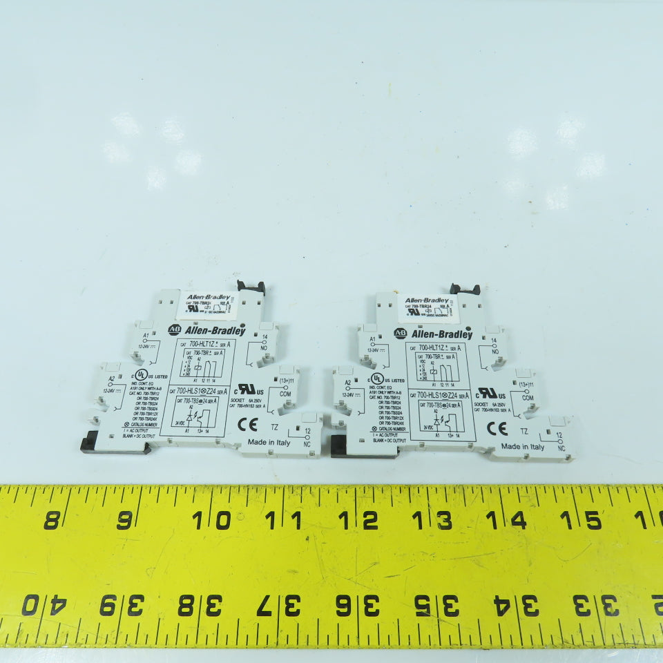 Allen Bradley 700-HLT1Z Terminal Block Relay W/ 700-TBR24 Lot Of 2