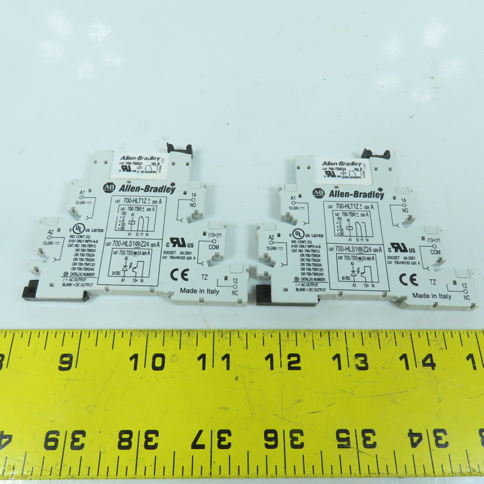Allen Bradley 700-HLT1Z Terminal Block Relay W/ 700-TBR24 Lot Of 2