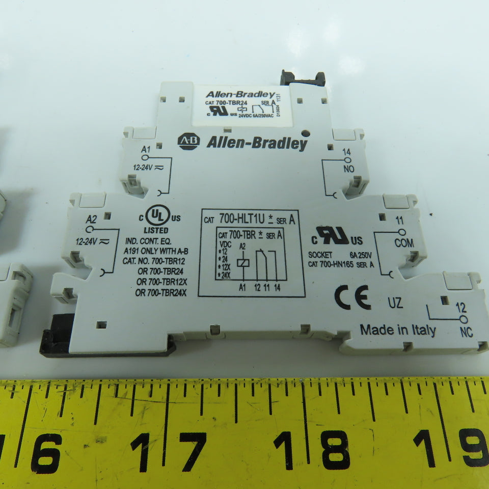 Allen Bradley 700-HLT1U 700-TBR Terminal Block Relay W/ 700-TBR24 Lot Of 2