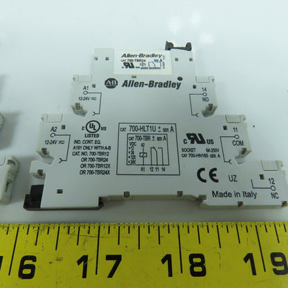 Allen Bradley 700-HLT1U 700-TBR Terminal Block Relay W/ 700-TBR24 Lot Of 2