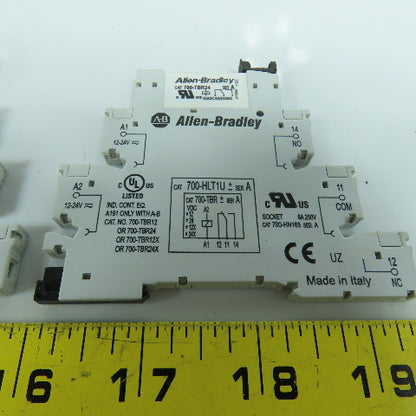Allen Bradley 700-HLT1U 700-TBR Terminal Block Relay W/ 700-TBR24 Lot Of 2