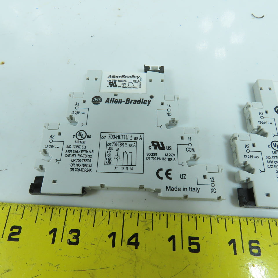 Allen Bradley 700-HLT1U 700-TBR Terminal Block Relay W/ 700-TBR24 Lot Of 2