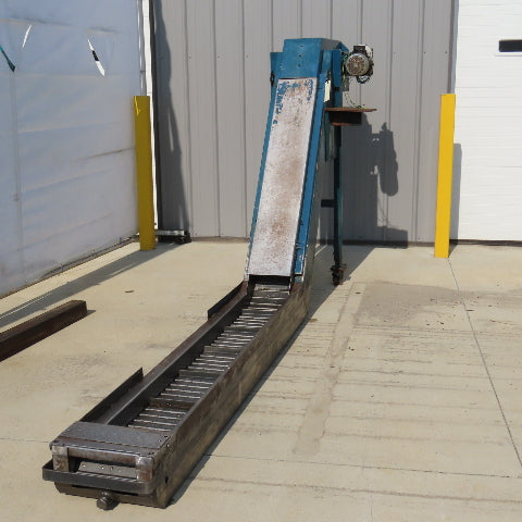 10"x140" Incline Chip Conveyor 6FPM .66kW 230/460V 3Ph 58" Discharge Height