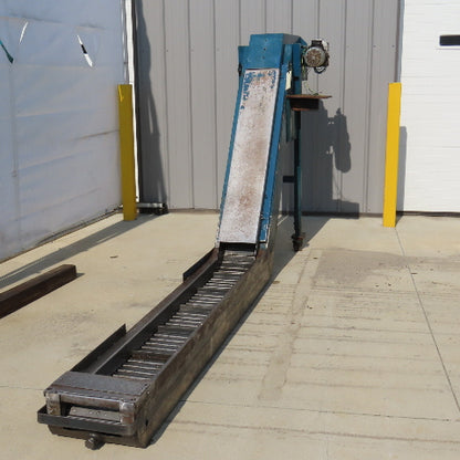10"x140" Incline Chip Conveyor 6FPM .66kW 230/460V 3Ph 58" Discharge Height