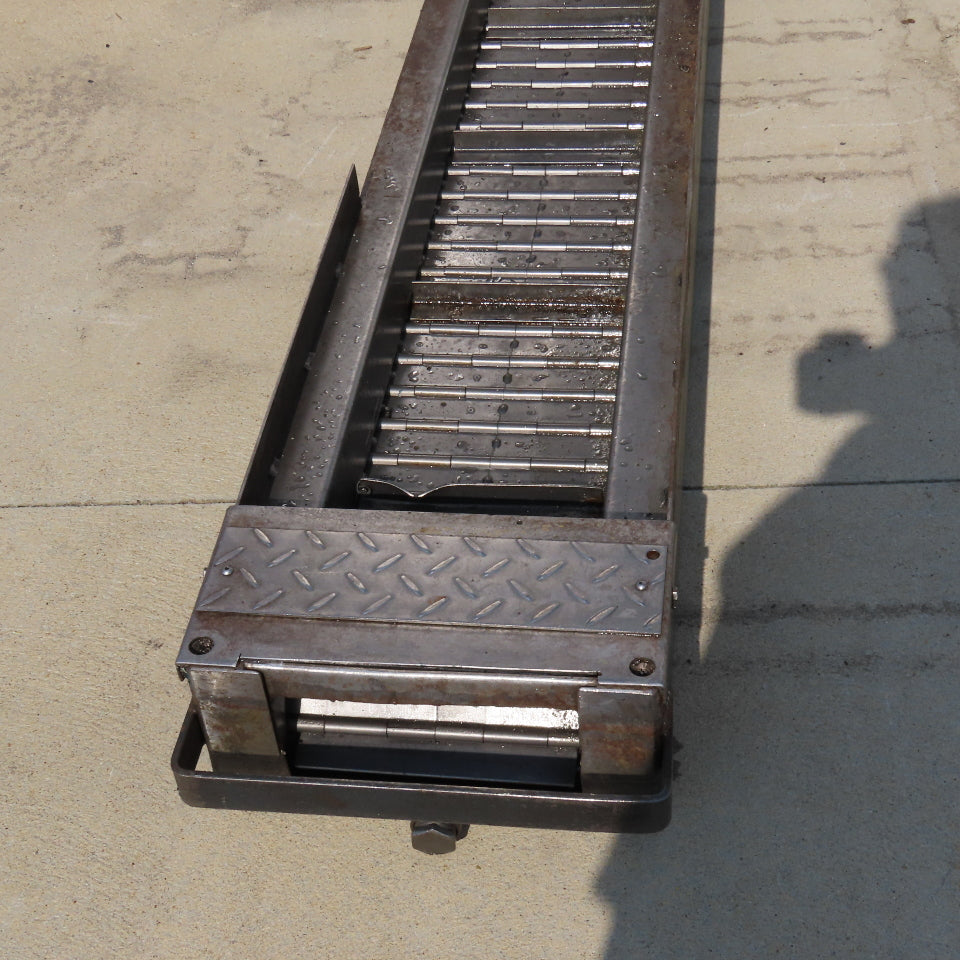 10"x140" Incline Chip Conveyor 6FPM .66kW 230/460V 3Ph 58" Discharge Height