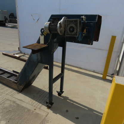 10"x140" Incline Chip Conveyor 6FPM .66kW 230/460V 3Ph 58" Discharge Height