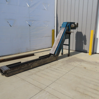10"x140" Incline Chip Conveyor 6FPM .66kW 230/460V 3Ph 58" Discharge Height