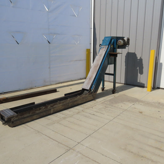 10"x140" Incline Chip Conveyor 6FPM .66kW 230/460V 3Ph 58" Discharge Height