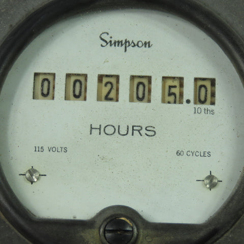 Simpson 3-702913 115V Hour Meter 60 Cycles
