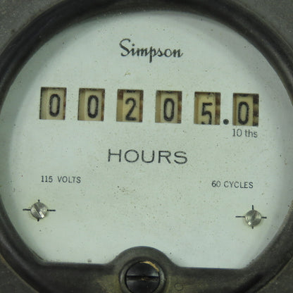 Simpson 3-702913 115V Hour Meter 60 Cycles