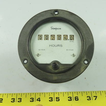 Simpson 3-702913 115V Hour Meter 60 Cycles