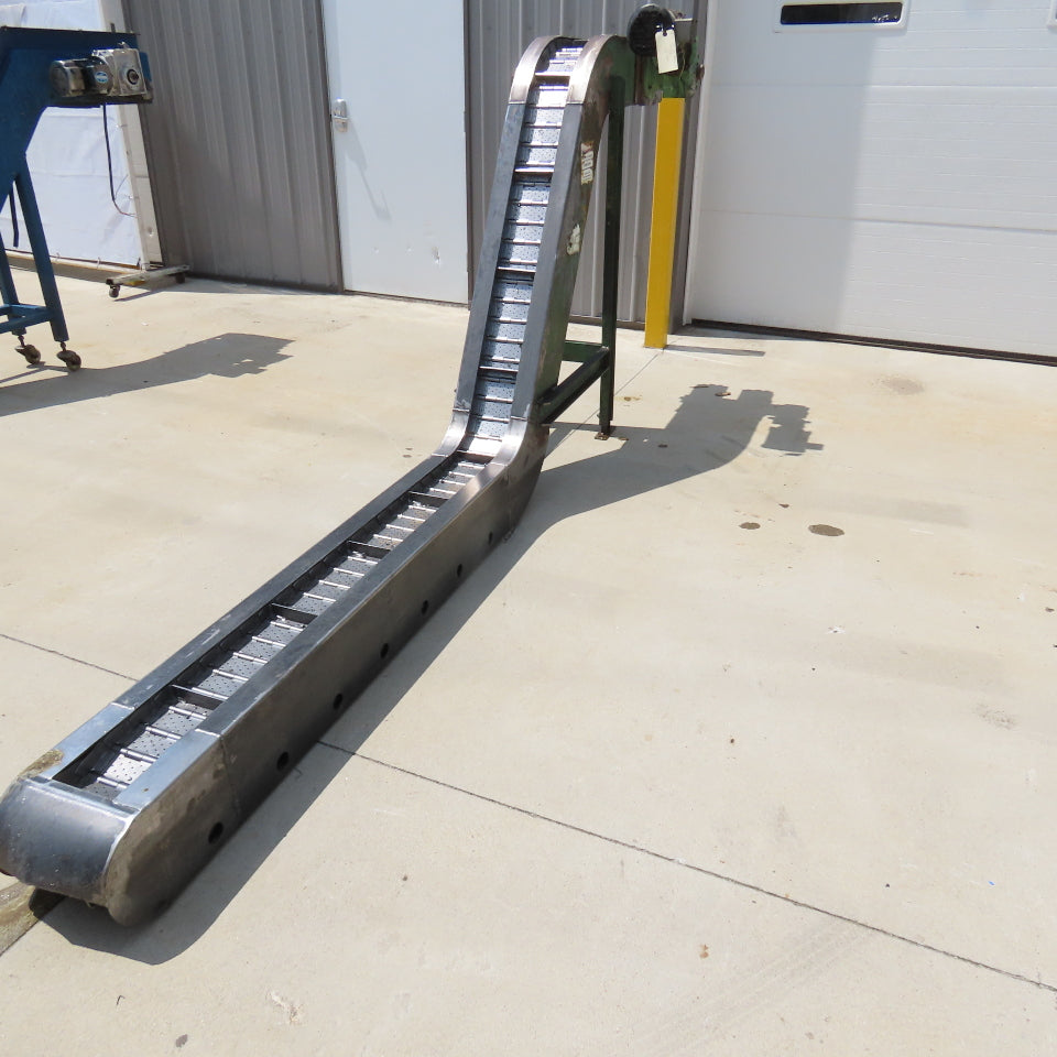 Transcon 6'' x 125'' Incline Chip Conveyor 12FPM 460V 3Ph 53" Discharge Height