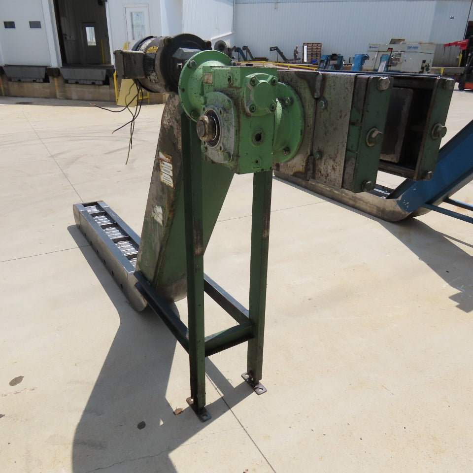 Transcon 6'' x 125'' Incline Chip Conveyor 12FPM 460V 3Ph 53" Discharge Height