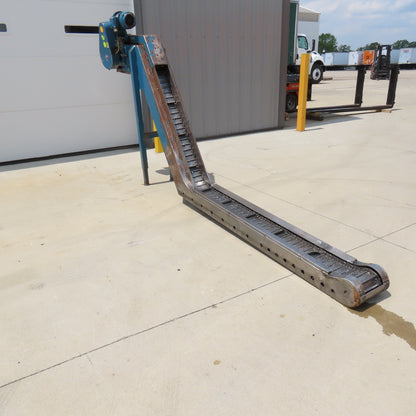 8" x 120" Incline Chip Conveyor 7.5FPM 460V 3Ph 53" Discharge Height