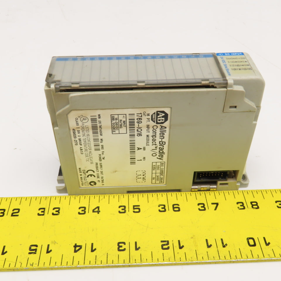 Allen Bradley 1769-IQ16 Ser A Rev 1 F/W Rev. 1.1 DC Input Module 16PT