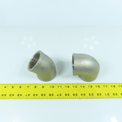 2" NPT Stainless Steel 90° & 45° Pipe Elbow Lot Of 2