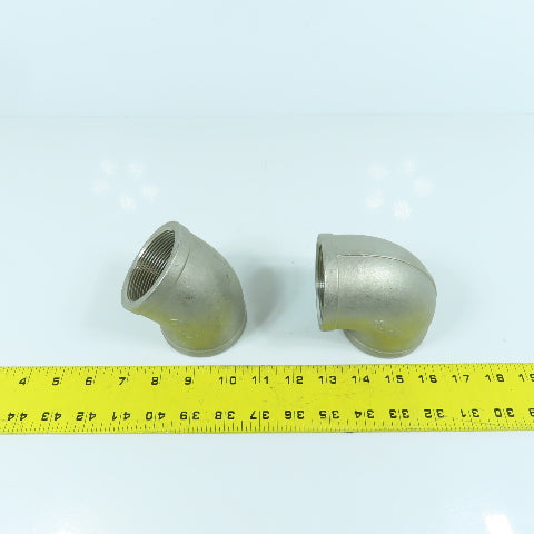2" NPT Stainless Steel 90° & 45° Pipe Elbow Lot Of 2