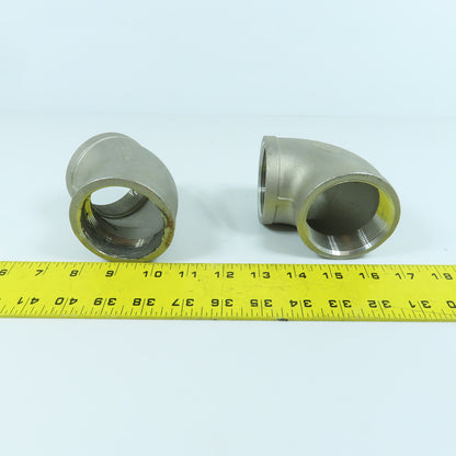 2" NPT Stainless Steel 90° & 45° Pipe Elbow Lot Of 2