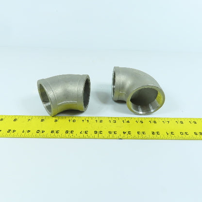 2" NPT Stainless Steel 90° & 45° Pipe Elbow Lot Of 2