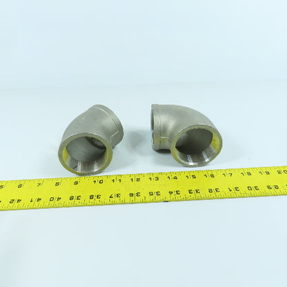 2" NPT Stainless Steel 90° & 45° Pipe Elbow Lot Of 2