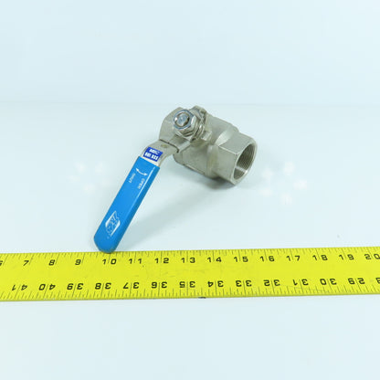 RuB 1000 WOG 1-1/2" NPT Female 316 Stainless Steel Ball Valve