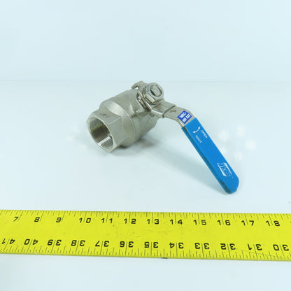 RuB 1000 WOG 1-1/2" NPT Female 316 Stainless Steel Ball Valve