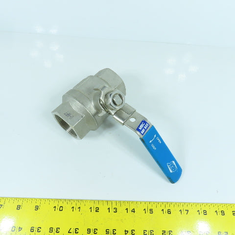 RuB 1000 WOG 1-1/2" NPT Female 316 Stainless Steel Ball Valve